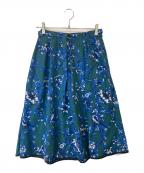 GRANDMA MAMA DAUGHTERグランマママドーター）の古着「BIG FLOWER タックスカート　LOT-GKA298」｜グリーン