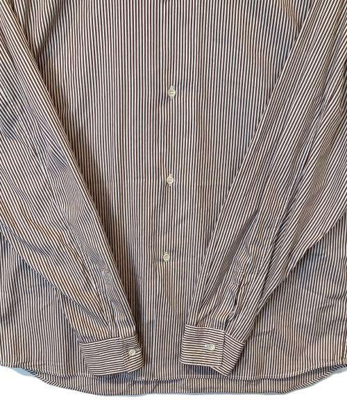 SO SHOP & HOSTEL（ソーショップ＆ホステ）SO SHOP & HOSTEL (ソーショップ＆ホステ) ストライプシャツ ブラウン サイズ:Lの古着・服飾アイテム