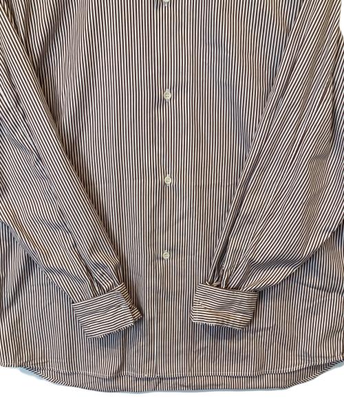 SO SHOP & HOSTEL（ソーショップ＆ホステ）SO SHOP & HOSTEL (ソーショップ＆ホステ) ストライプシャツ ブラウン サイズ:Lの古着・服飾アイテム