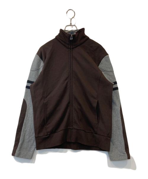 BOSS HUGO BOSS（ボス ヒューゴボス）BOSS HUGO BOSS (ボス ヒューゴボス) ジップアップスウェット ブラウン×グレー サイズ:Lの古着・服飾アイテム