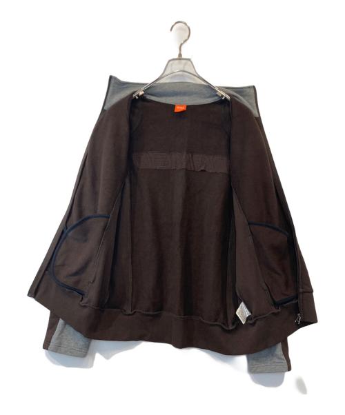 BOSS HUGO BOSS（ボス ヒューゴボス）BOSS HUGO BOSS (ボス ヒューゴボス) ジップアップスウェット ブラウン×グレー サイズ:Lの古着・服飾アイテム