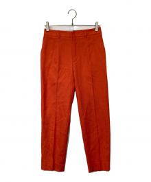 Loulou Willoughby（ルルウィルビー）の古着「ブライトリネンテーパードパンツ」｜オレンジ