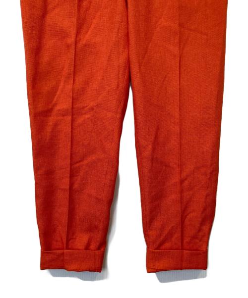 Loulou Willoughby（ルルウィルビー）Loulou Willoughby (ルルウィルビー) ブライトリネンテーパードパンツ オレンジ サイズ:2の古着・服飾アイテム