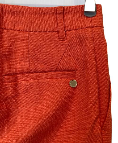 Loulou Willoughby（ルルウィルビー）Loulou Willoughby (ルルウィルビー) ブライトリネンテーパードパンツ オレンジ サイズ:2の古着・服飾アイテム