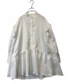 COELコエル）の古着「シャンタンドットミニワンピース　181308102」｜ホワイト