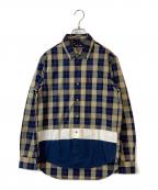 FRED PERRYフレッドペリー）の古着「チェックシャツ　F4576」｜ブラウン×ネイビー