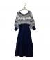 MERCURY DUO（マーキュリーデュオ）の古着「ノルディックジャカードドッキングニットワンピース　002460302101」｜ネイビー