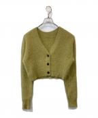 AEWEN MATOPHイウエン マトフ）の古着「ウールカーディガン 8713-104-0037」｜黄緑