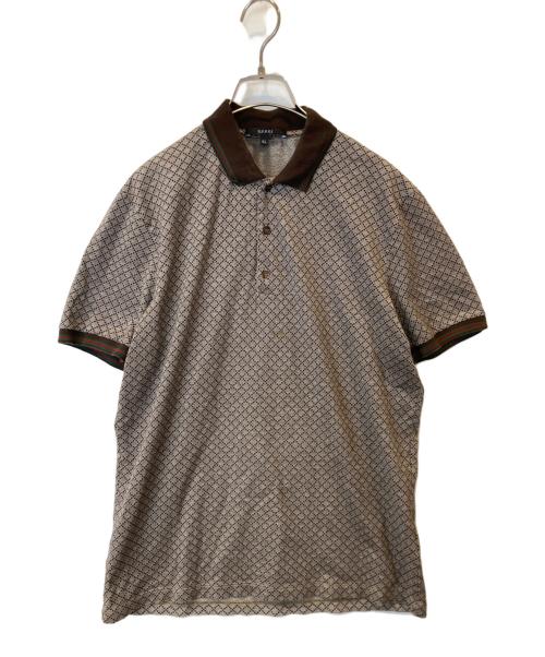 GUCCI（グッチ）GUCCI (グッチ) 総柄ポロシャツ 243877 X3526 ブラウン サイズ:XLの古着・服飾アイテム