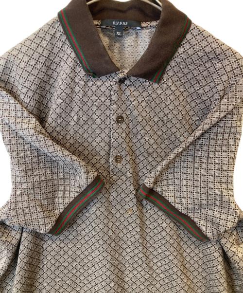 GUCCI（グッチ）GUCCI (グッチ) 総柄ポロシャツ 243877 X3526 ブラウン サイズ:XLの古着・服飾アイテム