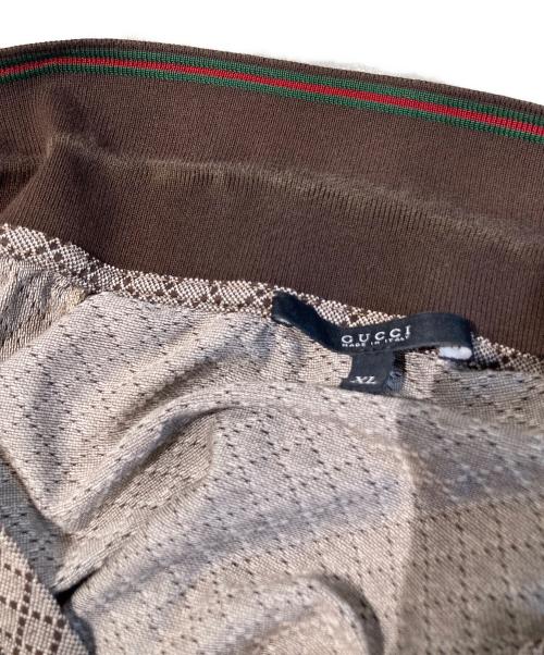 GUCCI（グッチ）GUCCI (グッチ) 総柄ポロシャツ 243877 X3526 ブラウン サイズ:XLの古着・服飾アイテム