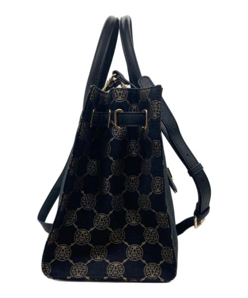 ANNE COQUINE（アンコキーヌ）Anne Coquine (アンコキーヌ) モノグラムジャガード ハンドバッグ ブラウンの古着・服飾アイテム