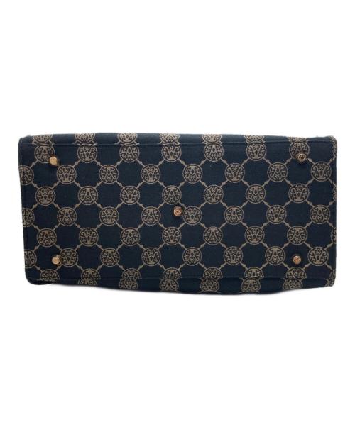 ANNE COQUINE（アンコキーヌ）Anne Coquine (アンコキーヌ) モノグラムジャガード ハンドバッグ ブラウンの古着・服飾アイテム