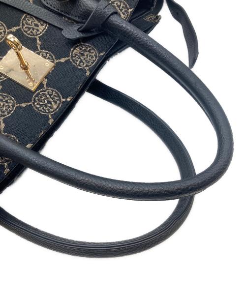 ANNE COQUINE（アンコキーヌ）Anne Coquine (アンコキーヌ) モノグラムジャガード ハンドバッグ ブラウンの古着・服飾アイテム