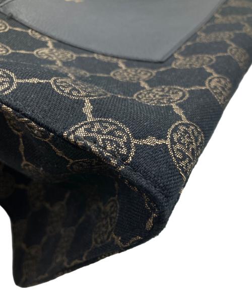 ANNE COQUINE（アンコキーヌ）Anne Coquine (アンコキーヌ) モノグラムジャガード ハンドバッグ ブラウンの古着・服飾アイテム