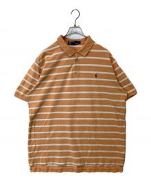POLO BY RALPH LAUREN（ポロ バイ ラルフローレン）の古着「ボーダーポロシャツ」｜ベージュ×ホワイト