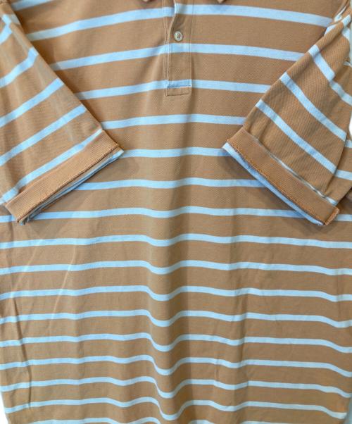POLO BY RALPH LAUREN（ポロ バイ ラルフローレン）POLO BY RALPH LAUREN (ポロ バイ ラルフローレン) ボーダーポロシャツ ベージュ×ホワイト サイズ:XLの古着・服飾アイテム