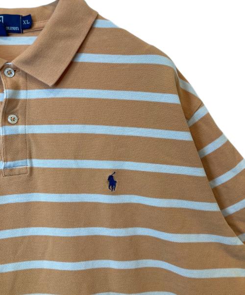 POLO BY RALPH LAUREN（ポロ バイ ラルフローレン）POLO BY RALPH LAUREN (ポロ バイ ラルフローレン) ボーダーポロシャツ ベージュ×ホワイト サイズ:XLの古着・服飾アイテム