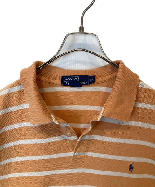 POLO BY RALPH LAUREN（ポロ バイ ラルフローレン）POLO BY RALPH LAUREN (ポロ バイ ラルフローレン) ボーダーポロシャツ ベージュ×ホワイト サイズ:XLの古着・服飾アイテム