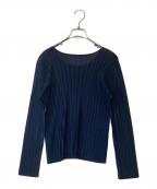 PLEATS PLEASEプリーツプリーズ）の古着「プリーツカットソー PP23FK351」｜ネイビー