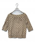 BURBERRY BLUE LABELバーバリーロンドンブルーレーベル）の古着「ノバチェック柄カットソー　FA559-159」｜ベージュ