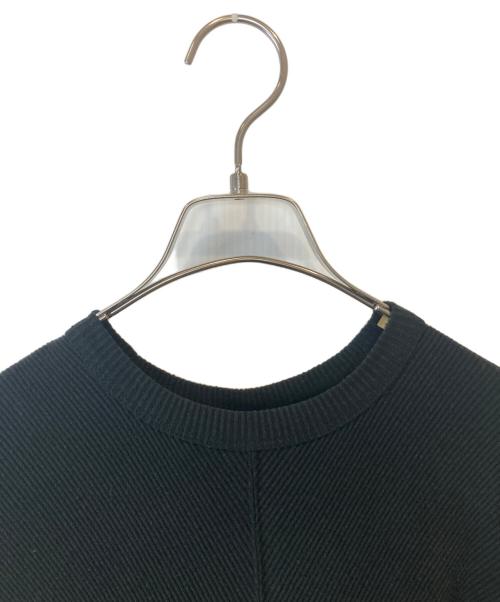 UNFIL（アンフィル）UNFIL (アンフィル) ロー シルク リブジャージ スリーブレス ドレス ブラックの古着・服飾アイテム