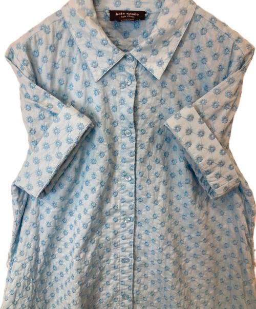 Kate Spade（ケイトスペード）Kate Spade (ケイトスペード) エンブロイダリー シャツドレス　KG972 スカイブルー サイズ:Mの古着・服飾アイテム