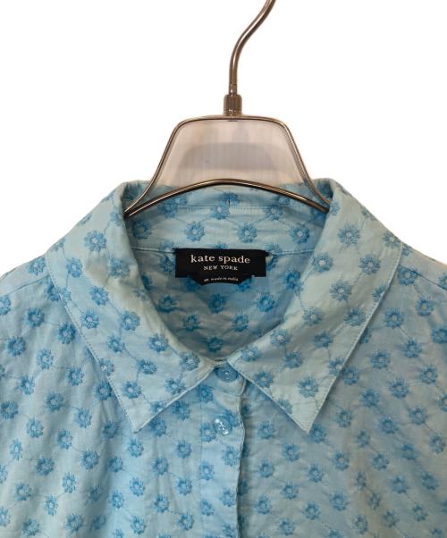 Kate Spade（ケイトスペード）Kate Spade (ケイトスペード) エンブロイダリー シャツドレス　KG972 スカイブルー サイズ:Mの古着・服飾アイテム