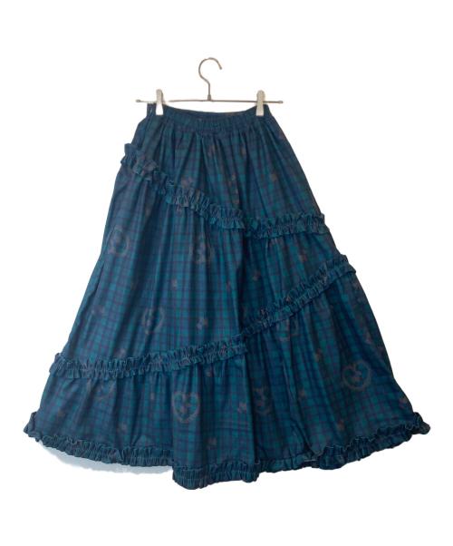 axes femme（アクシーズファム）axes femme (アクシーズファム) おさんぽテリア柄スカート LD291X04S グリーン サイズ:Mの古着・服飾アイテム