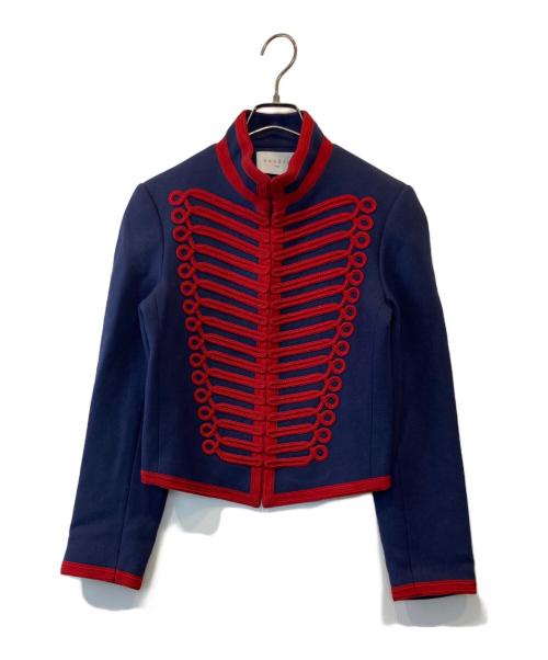 Sandro（サンドロ）Sandro (サンドロ) スタンドカラージャケット ネイビー サイズ:36の古着・服飾アイテム