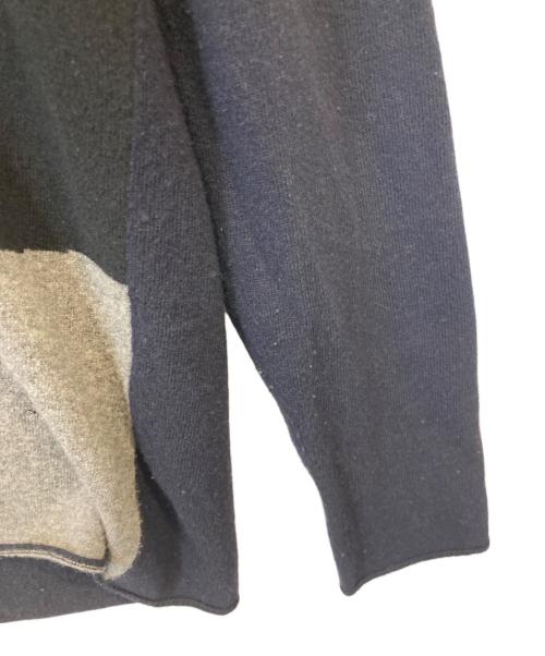 COMME des GARCONS SHIRT（コムデギャルソンシャツ）COMME des GARCONS SHIRT (コムデギャルソンシャツ) ウール100％ 切替ニットカーディガン  ネイビー サイズ:Lの古着・服飾アイテム