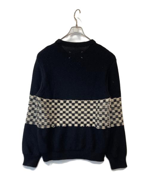 Maison Margiela（メゾンマルジェラ）Maison Margiela (メゾンマルジェラ) チェック柄ウールニット　50 HA262 ブラック サイズ:Mの古着・服飾アイテム