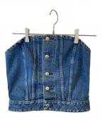 HYKEハイク）の古着「DENIM STRAPLESS TOP」｜インディゴ