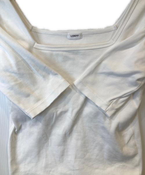 LOEFF（ロエフ）LOEFF (ロエフ) コットンリブスクエアTシャツ　8817-222-0034 ホワイト サイズ:FREEの古着・服飾アイテム