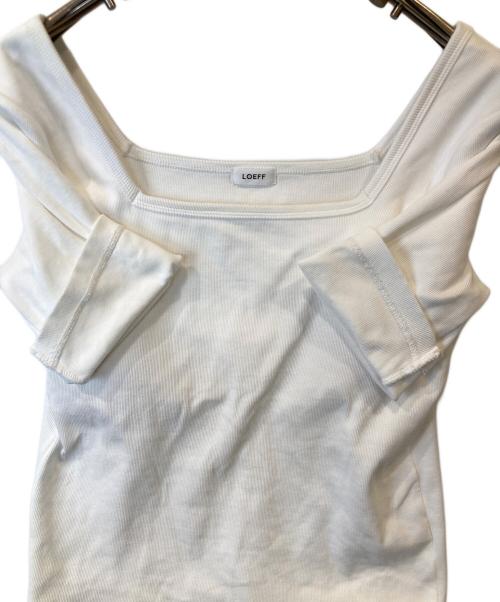 LOEFF（ロエフ）LOEFF (ロエフ) コットンリブスクエアTシャツ　8817-222-0034 ホワイト サイズ:FREEの古着・服飾アイテム