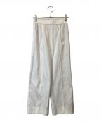 YORIヨリ）の古着「スプリングサテンワイドパンツ　YR22-23021SP」｜ホワイト