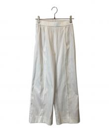 YORI（ヨリ）の古着「スプリングサテンワイドパンツ　YR22-23021SP」｜ホワイト