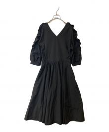 BORDERS at BALCONY（ボーダーズアットバルコニー）の古着「SABRINA DRESS ワンピース　BD2021-3E」｜ブラック