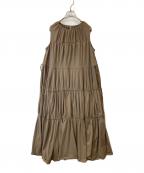 anuansアニュアンス）の古着「ギャザーティアードカットワンピース　1523332196-0」｜ブラウン