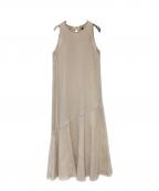 anuansアニュアンス）の古着「アメスリワッフルカットワンピース 1521332132-0」｜ベージュ