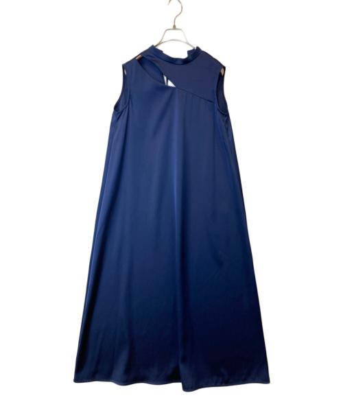 anuans（アニュアンス）anuans (アニュアンス) カットアウトダブルサテンワンピース 1522330550-0 ネイビー サイズ:FREEの古着・服飾アイテム