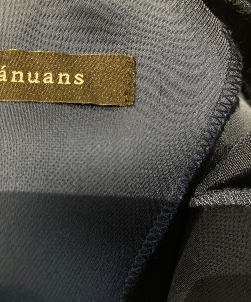 anuans（アニュアンス）anuans (アニュアンス) カットアウトダブルサテンワンピース 1522330550-0 ネイビー サイズ:FREEの古着・服飾アイテム