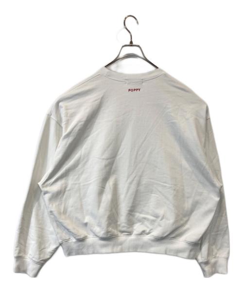 POPPY（ポピー）POPPY (ポピー) COTTON LACE HEART SWEATSHIRT スウェット ホワイト サイズ:FREEの古着・服飾アイテム