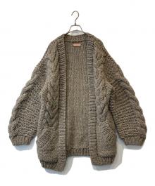 TODAYFUL（トゥデイフル）の古着「ケーブルハンドニットカーディガン 11820518」｜ベージュ