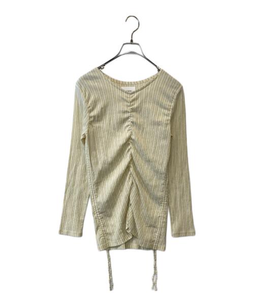 Ameri（アメリ）Ameri (アメリ) SIDE DRAWSTRINGS GATHER TOP 01210350240 カットソー ベージュ サイズ:FREEの古着・服飾アイテム