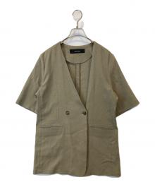 JOURNAL STANDARD（ジャーナルスタンダード）の古着「アイアスストレッチハーフスリーブジャケット　23010400904120」｜カーキ