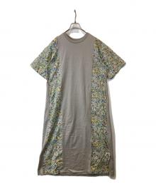 ZUCCA（ズッカ）の古着「LIBERTY PRINTドッキングワンピース　ZU31JH175ｄ」｜グレー