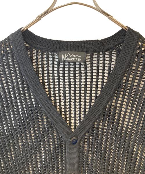 Manastash（マナスタッシュ）Manastash (マナスタッシュ) メッシュカーディガン ブラック サイズ:Mの古着・服飾アイテム