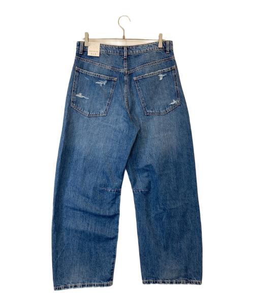ZARA（ザラ）ZARA (ザラ) TRF クラッシュ加工入りバギーバルーンミッドライズデニムパンツ インディゴ サイズ:EUR 40の古着・服飾アイテム