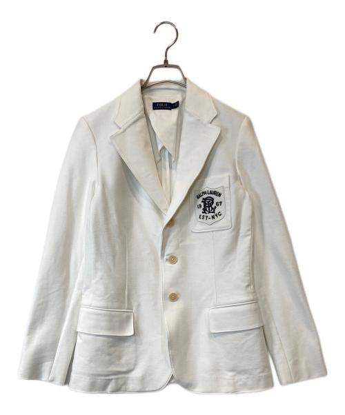 POLO RALPH LAUREN（ポロ・ラルフローレン）POLO RALPH LAUREN (ポロ・ラルフローレン) ワッペンコットンブレザー ホワイト サイズ:2の古着・服飾アイテム